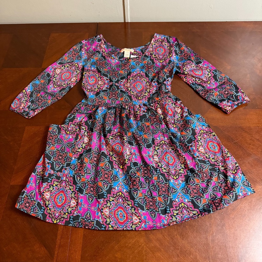 Band Of Gypsies Y2K Boho Paisley Mini‎ Dress XS Fit & Flare Festival